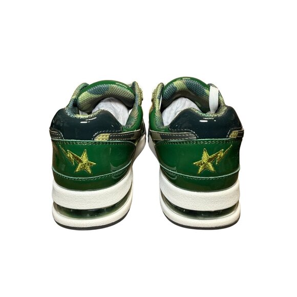 BAPE NEW - A Bathing Ape Road STA Patent Sneaker Green NWT Sz 7M/9W - Picture 9 of 12
